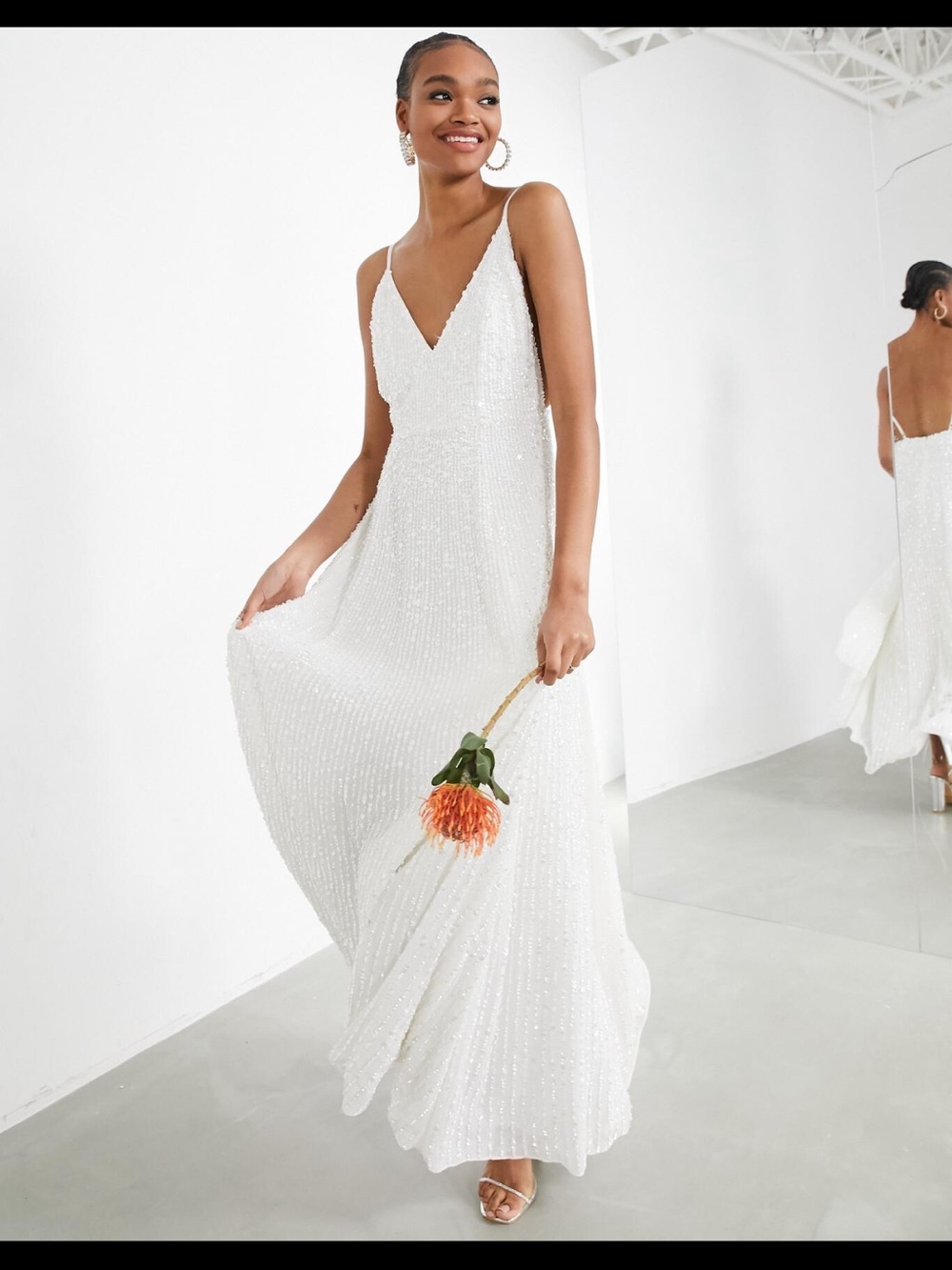 White Sequin ASOS Bridal Dress size 14 NWT never altered.